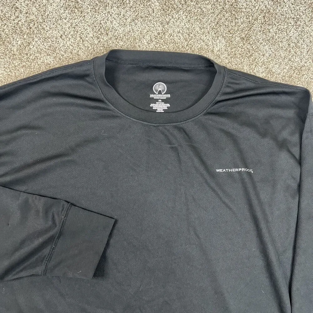 Weatherproof Shirt Men's XXL Black Long Sleeve Performance Lightweight - Picture 2 of 9